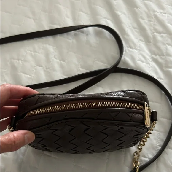 Michael Kors Dark Brown Woven Crossbody Bag - Picture 6 of 10